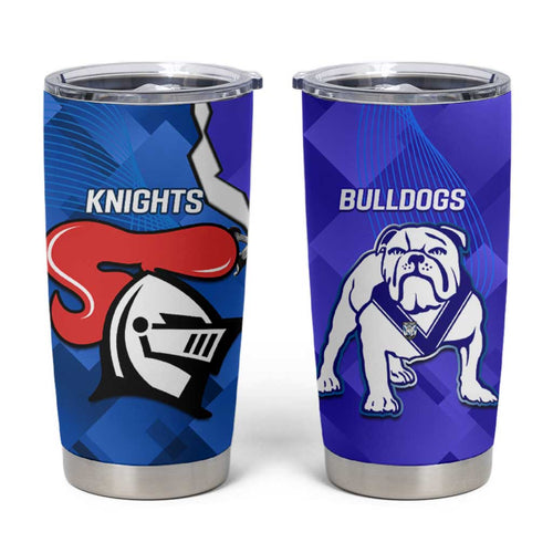 Custom Bulldogs And Knights Rugby 2025 Tumbler Cup Dynamic Style