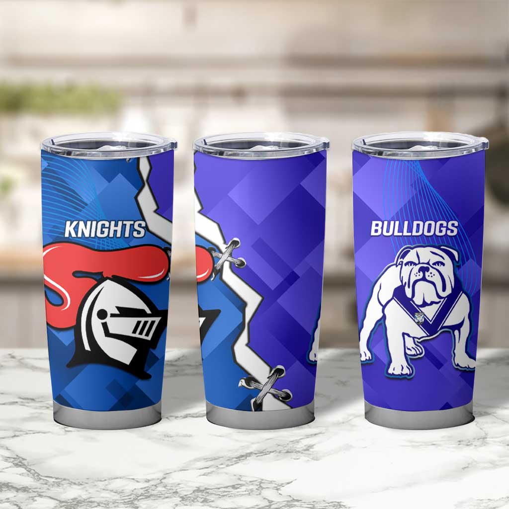 Custom Bulldogs And Knights Rugby 2025 Tumbler Cup Dynamic Style