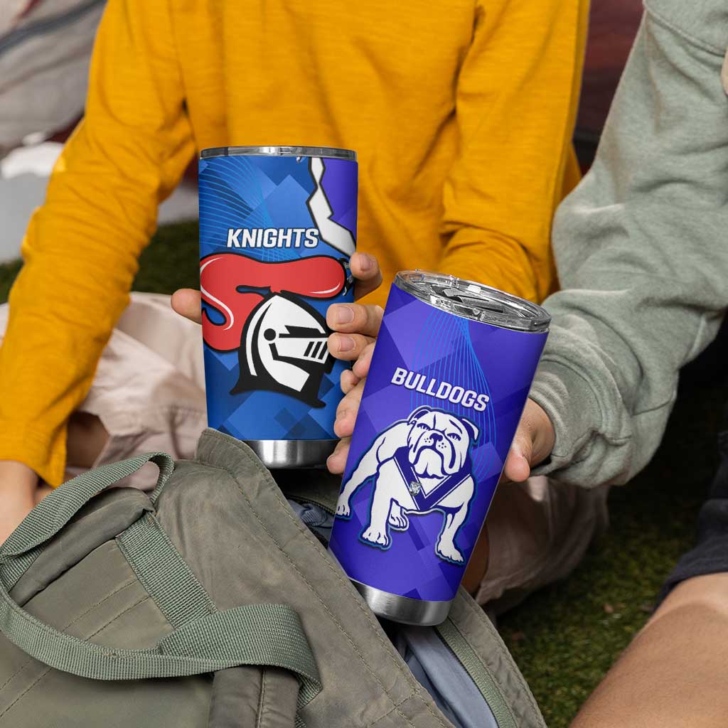 Custom Bulldogs And Knights Rugby 2025 Tumbler Cup Dynamic Style