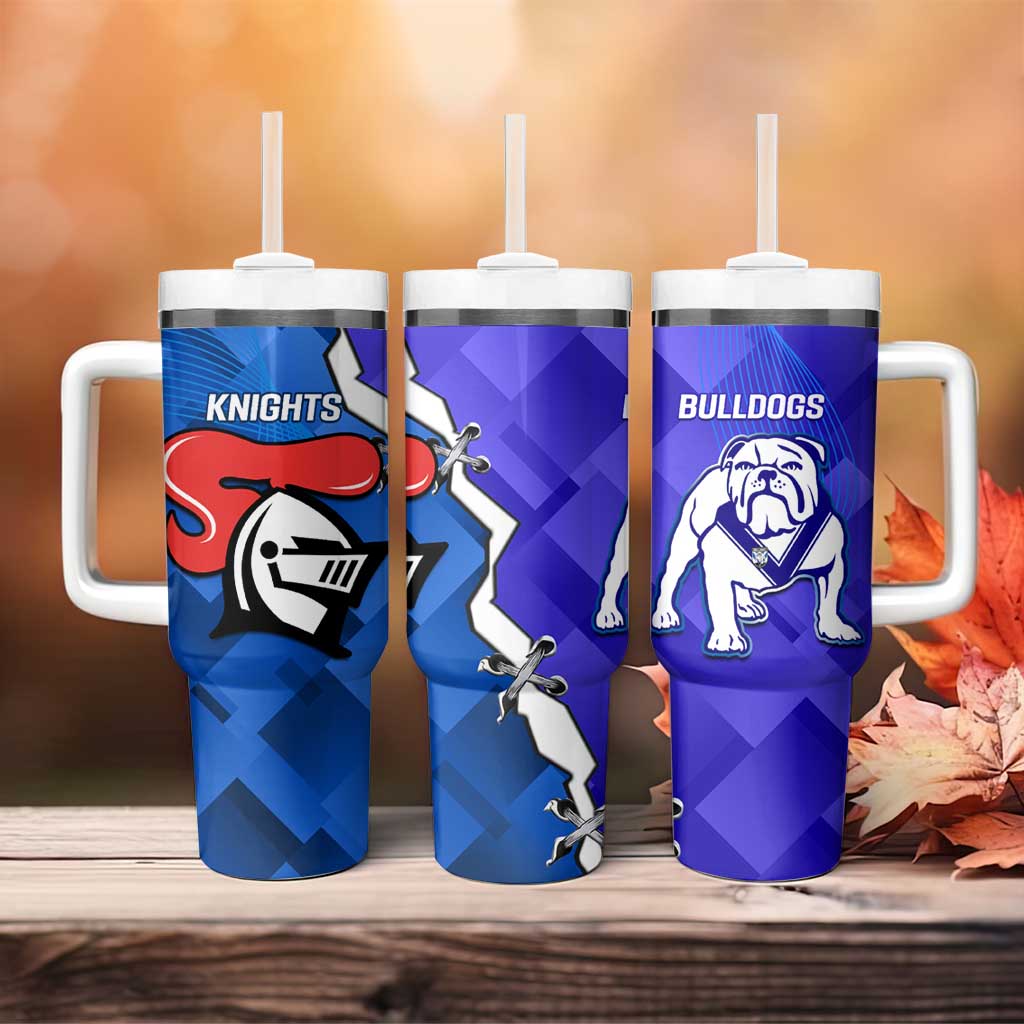 Custom Bulldogs And Knights Rugby 2025 Tumbler With Handle Dynamic Style