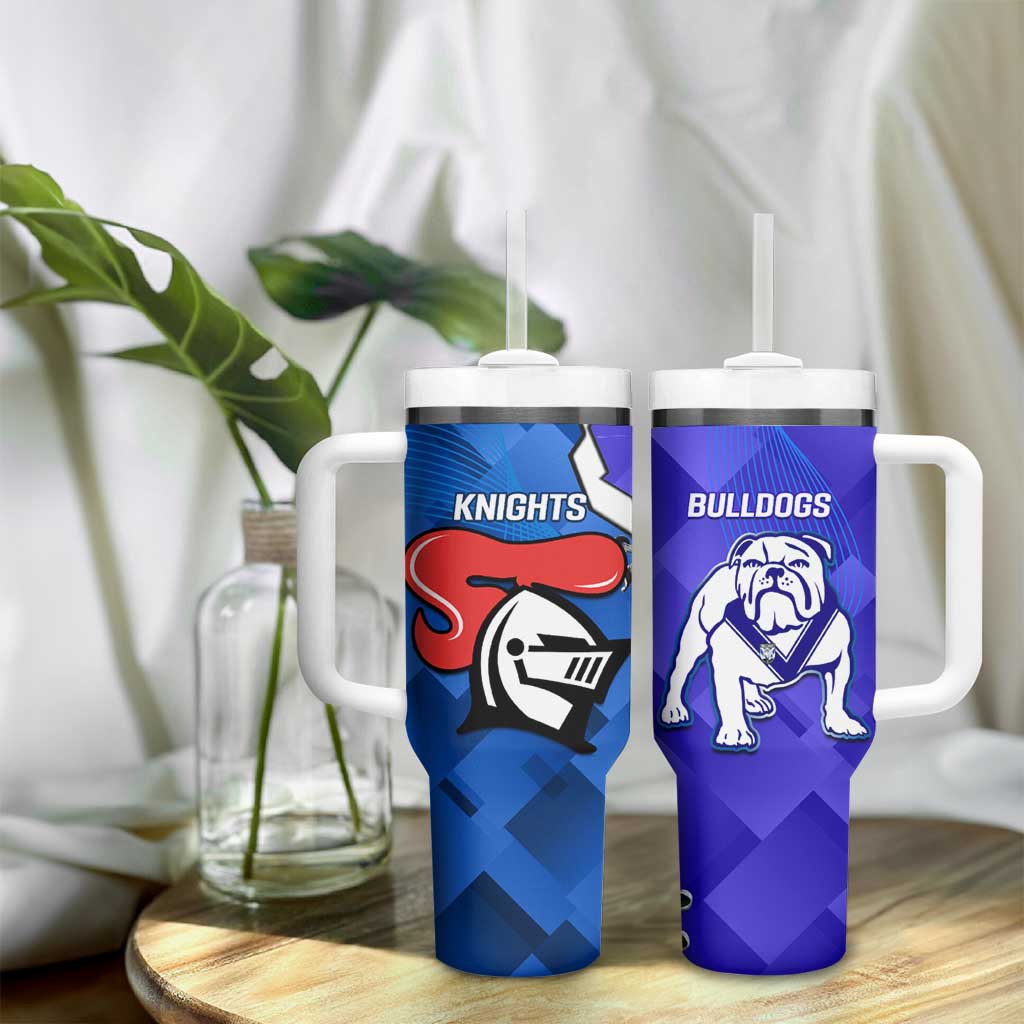 Custom Bulldogs And Knights Rugby 2025 Tumbler With Handle Dynamic Style