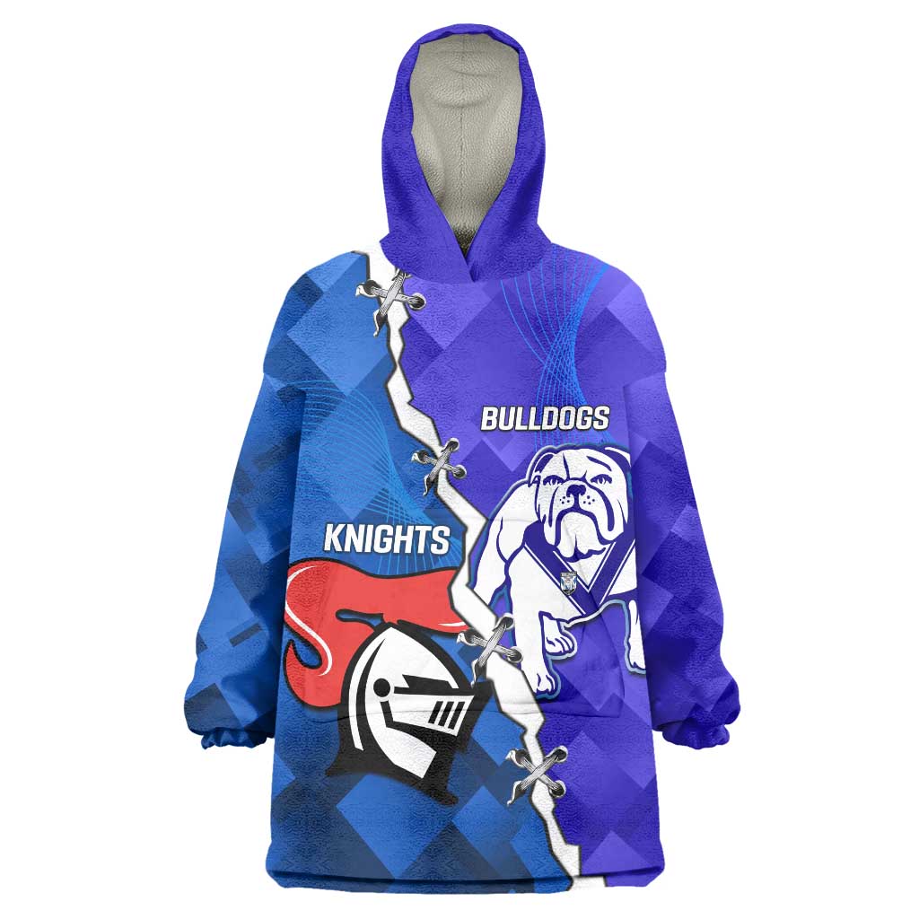 Custom Bulldogs And Knights Rugby 2025 Wearable Blanket Hoodie Dynamic Style
