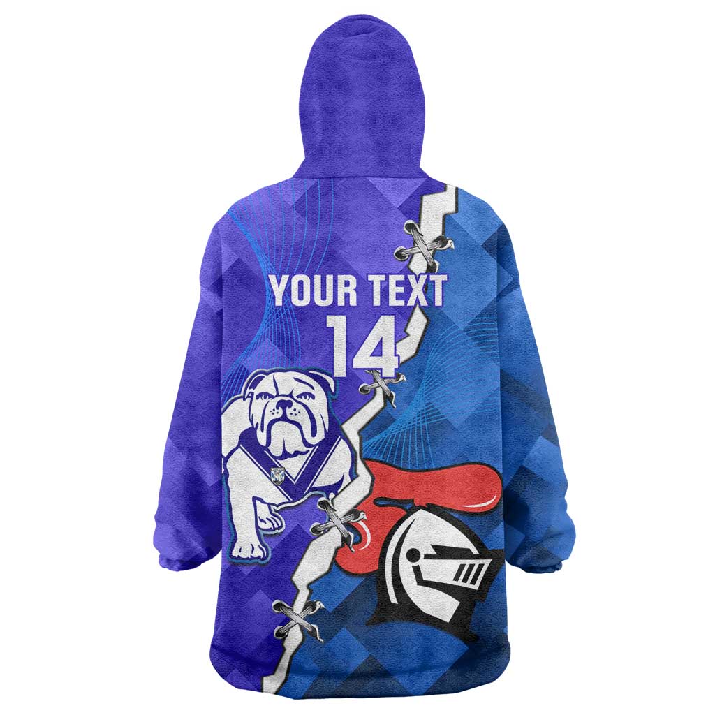 Custom Bulldogs And Knights Rugby 2025 Wearable Blanket Hoodie Dynamic Style