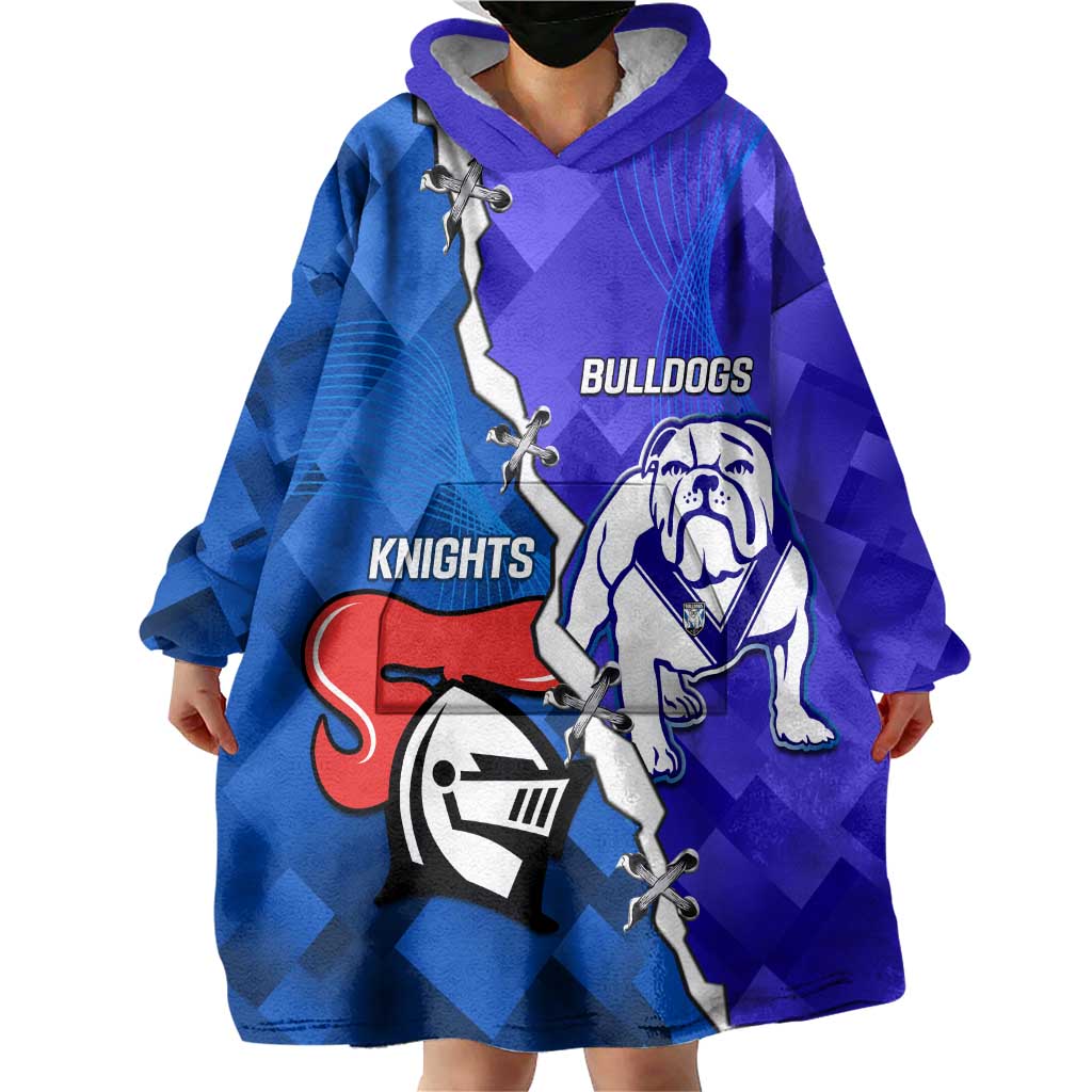 Custom Bulldogs And Knights Rugby 2025 Wearable Blanket Hoodie Dynamic Style