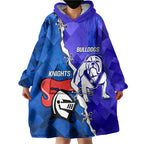 Custom Bulldogs And Knights Rugby 2025 Wearable Blanket Hoodie Dynamic Style
