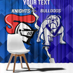 Custom Bulldogs And Knights Rugby 2025 Window Curtain Dynamic Style