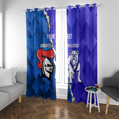 Custom Bulldogs And Knights Rugby 2025 Window Curtain Dynamic Style