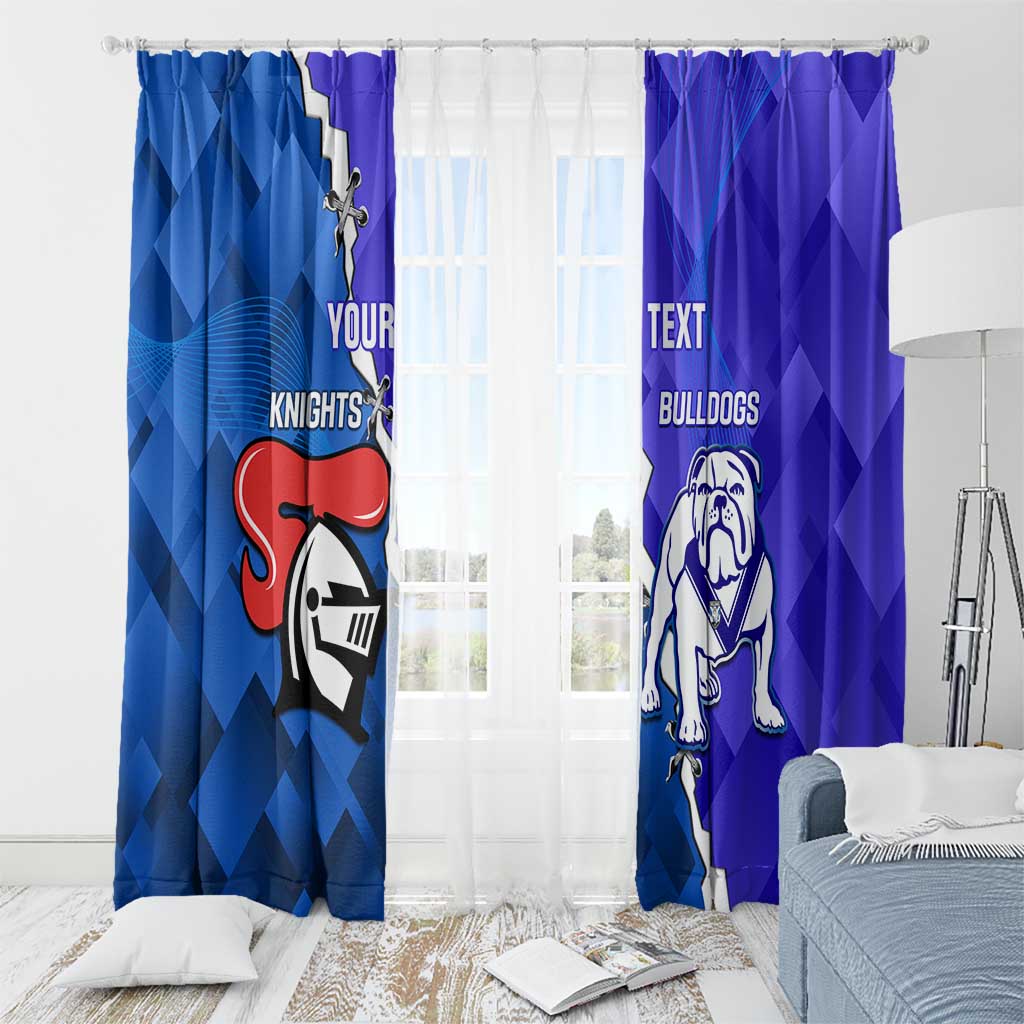 Custom Bulldogs And Knights Rugby 2025 Window Curtain Dynamic Style
