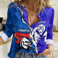 Custom Bulldogs And Knights Rugby 2025 Women Casual Shirt Dynamic Style