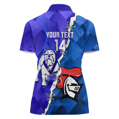 Custom Bulldogs And Knights Rugby 2025 Women Polo Shirt Dynamic Style