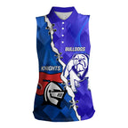 Custom Bulldogs And Knights Rugby 2025 Women Sleeveless Polo Shirt Dynamic Style