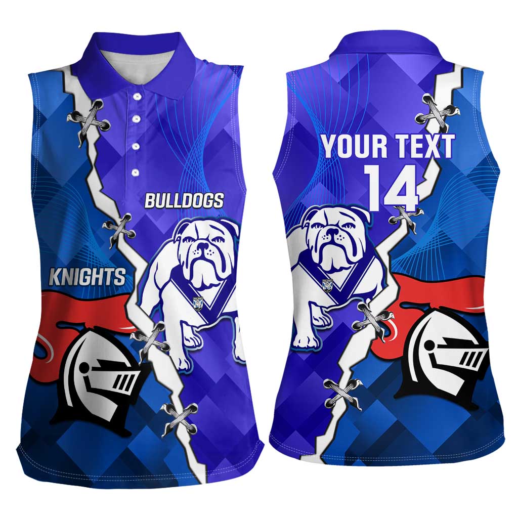 Custom Bulldogs And Knights Rugby 2025 Women Sleeveless Polo Shirt Dynamic Style