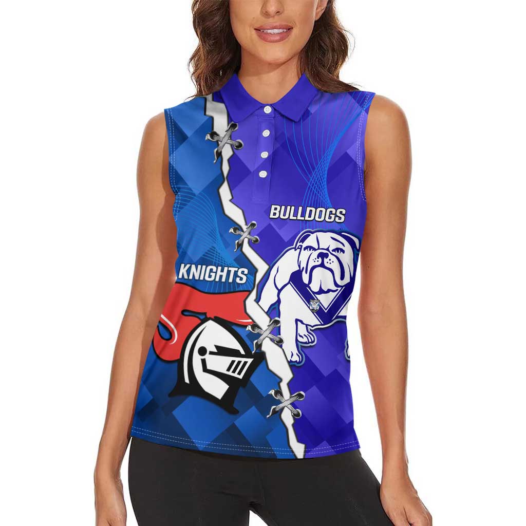Custom Bulldogs And Knights Rugby 2025 Women Sleeveless Polo Shirt Dynamic Style