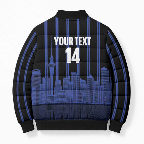 New Zealand Auckland Football Custom Bomber Puffer Jacket Go City of Sails Est 2025