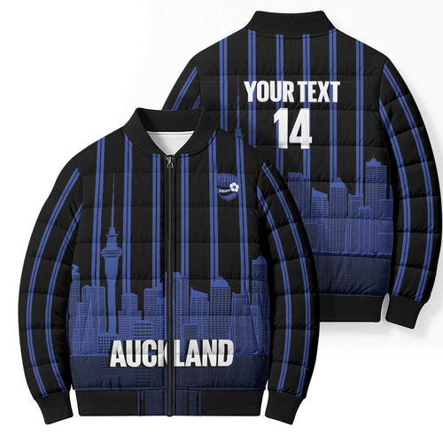 New Zealand Auckland Football Custom Bomber Puffer Jacket Go City of Sails Est 2025