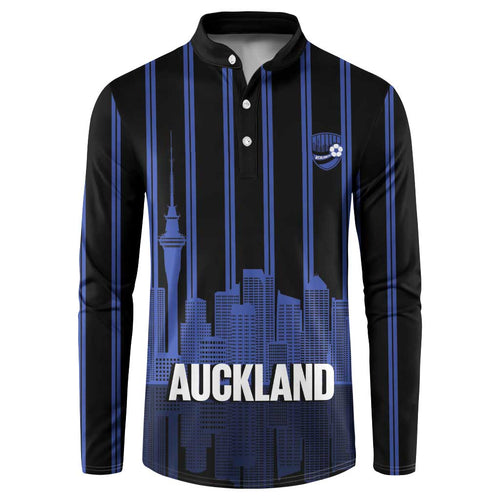 New Zealand Auckland Football Custom Button Sweatshirt Go City of Sails Est 2025