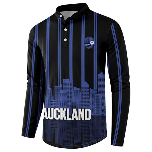New Zealand Auckland Football Custom Button Sweatshirt Go City of Sails Est 2025