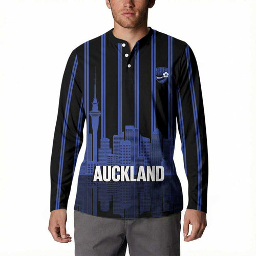 New Zealand Auckland Football Custom Button Sweatshirt Go City of Sails Est 2025