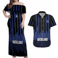 New Zealand Auckland Football Custom Couples Matching Off Shoulder Maxi Dress and Hawaiian Shirt Go City of Sails Est 2025