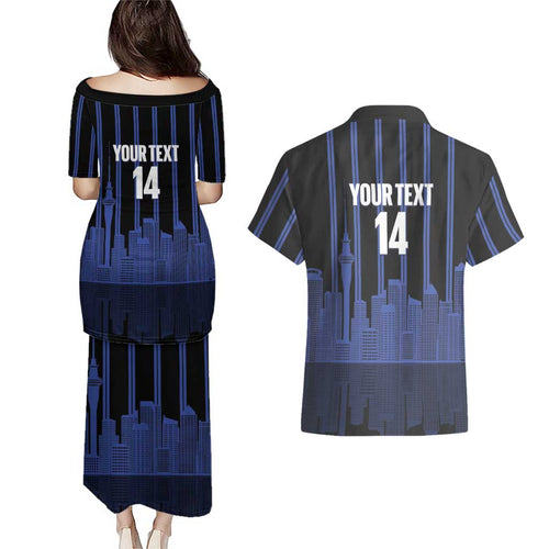 New Zealand Auckland Football Custom Couples Matching Puletasi and Hawaiian Shirt Go City of Sails Est 2025