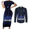 New Zealand Auckland Football Custom Couples Matching Short Sleeve Bodycon Dress and Long Sleeve Button Shirt Go City of Sails Est 2025