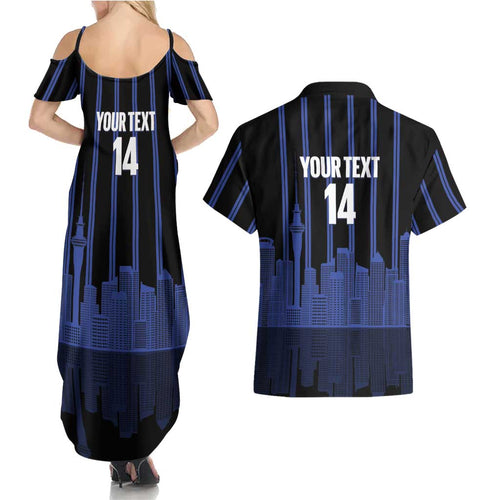 New Zealand Auckland Football Custom Couples Matching Summer Maxi Dress and Hawaiian Shirt Go City of Sails Est 2025
