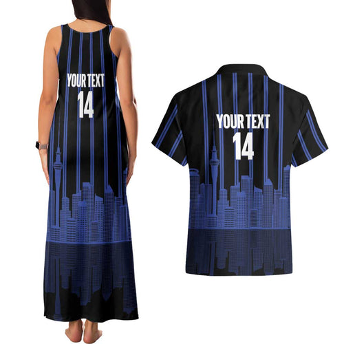 New Zealand Auckland Football Custom Couples Matching Tank Maxi Dress and Hawaiian Shirt Go City of Sails Est 2025