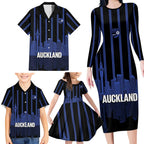 New Zealand Auckland Football Custom Family Matching Long Sleeve Bodycon Dress and Hawaiian Shirt Go City of Sails Est 2025
