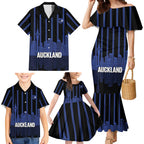 New Zealand Auckland Football Custom Family Matching Mermaid Dress and Hawaiian Shirt Go City of Sails Est 2025