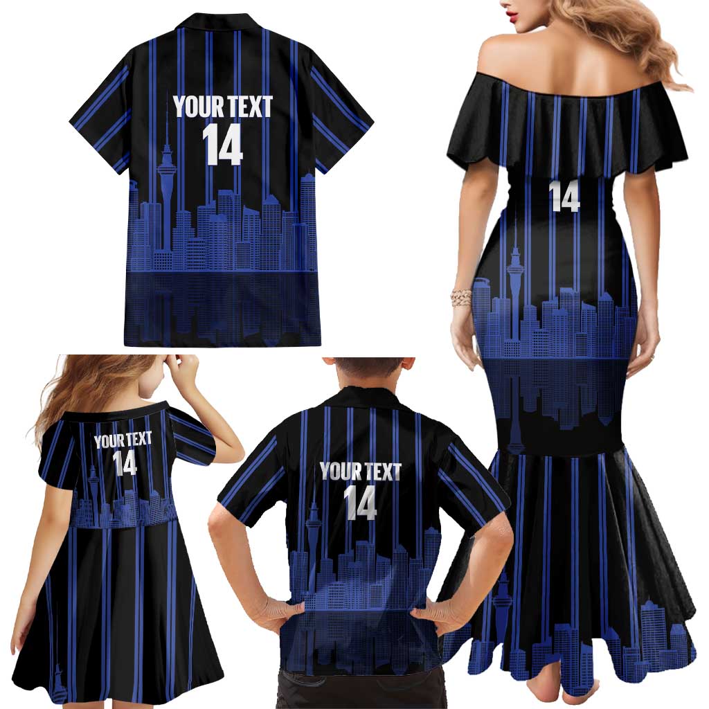 New Zealand Auckland Football Custom Family Matching Mermaid Dress and Hawaiian Shirt Go City of Sails Est 2025