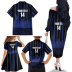 New Zealand Auckland Football Custom Family Matching Off The Shoulder Long Sleeve Dress and Hawaiian Shirt Go City of Sails Est 2025