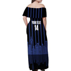 New Zealand Auckland Football Custom Family Matching Off Shoulder Maxi Dress and Hawaiian Shirt Go City of Sails Est 2025