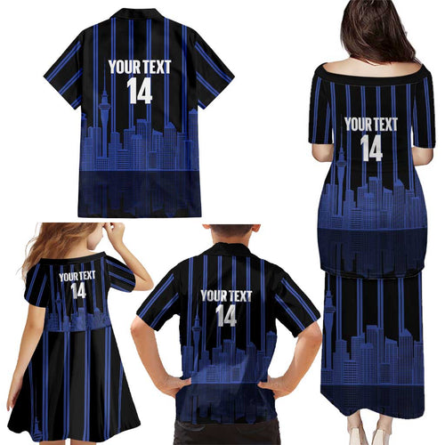 New Zealand Auckland Football Custom Family Matching Puletasi and Hawaiian Shirt Go City of Sails Est 2025