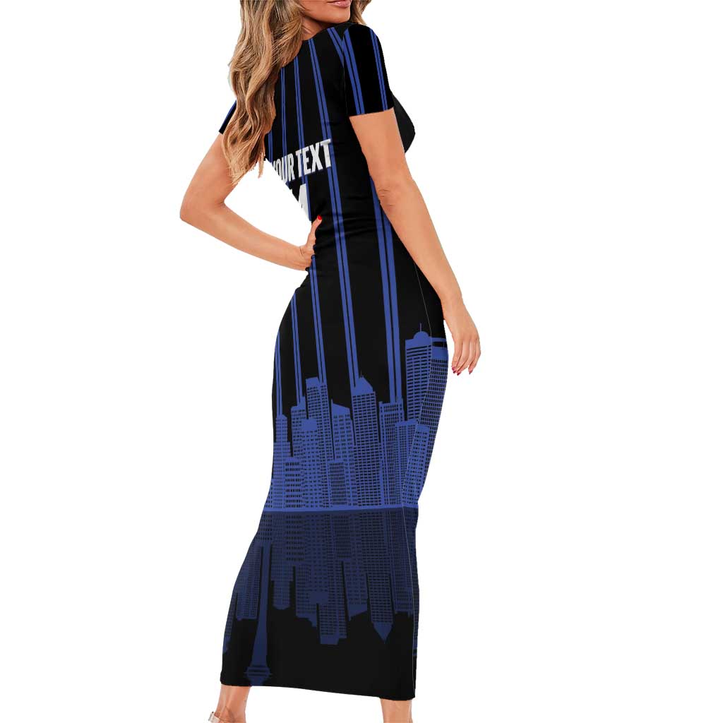 New Zealand Auckland Football Custom Family Matching Short Sleeve Bodycon Dress and Hawaiian Shirt Go City of Sails Est 2025