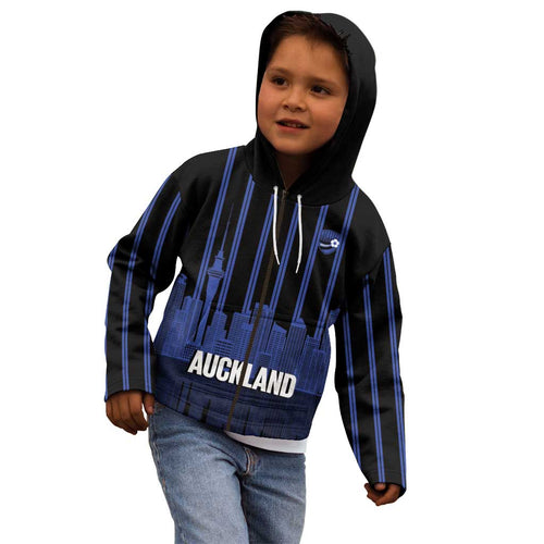 New Zealand Auckland Football Custom Kid Hoodie Go City of Sails Est 2025