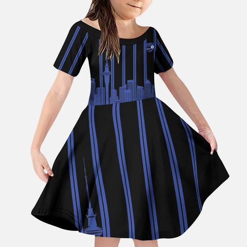 New Zealand Auckland Football Custom Kid Short Sleeve Dress Go City of Sails Est 2025