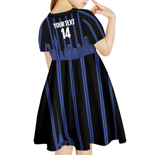 New Zealand Auckland Football Custom Kid Short Sleeve Dress Go City of Sails Est 2025