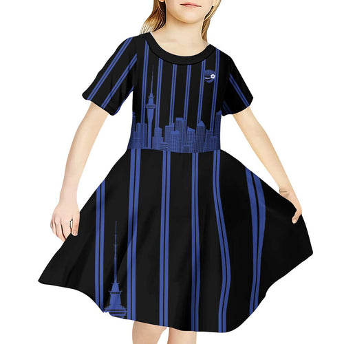New Zealand Auckland Football Custom Kid Short Sleeve Dress Go City of Sails Est 2025