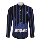 New Zealand Auckland Football Custom Long Sleeve Button Shirt Go City of Sails Est 2025