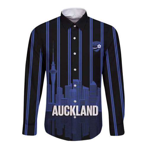 New Zealand Auckland Football Custom Long Sleeve Button Shirt Go City of Sails Est 2025