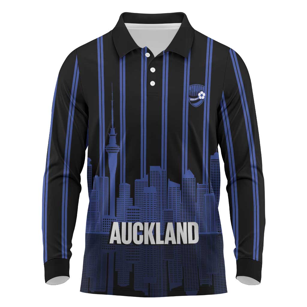 New Zealand Auckland Football Custom Long Sleeve Polo Shirt Go City of Sails Est 2025
