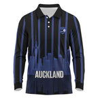 New Zealand Auckland Football Custom Long Sleeve Polo Shirt Go City of Sails Est 2025