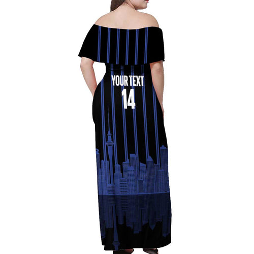 New Zealand Auckland Football Custom Off Shoulder Maxi Dress Go City of Sails Est 2025