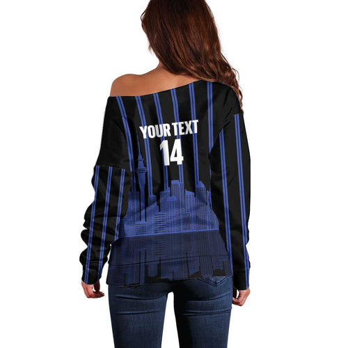 New Zealand Auckland Football Custom Off Shoulder Sweater Go City of Sails Est 2025