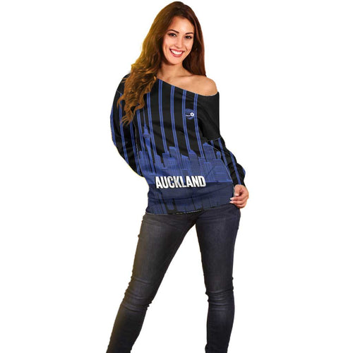 New Zealand Auckland Football Custom Off Shoulder Sweater Go City of Sails Est 2025