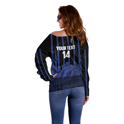 New Zealand Auckland Football Custom Off Shoulder Sweater Go City of Sails Est 2025