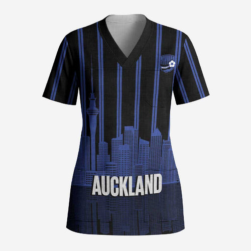 New Zealand Auckland Football Custom Scrub Top Go City of Sails Est 2025