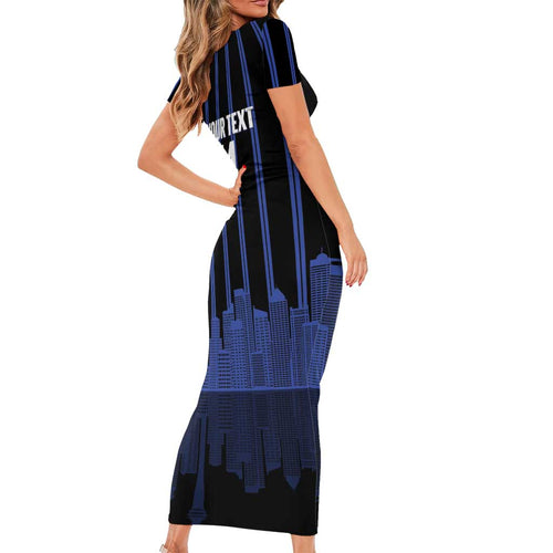 New Zealand Auckland Football Custom Short Sleeve Bodycon Dress Go City of Sails Est 2025