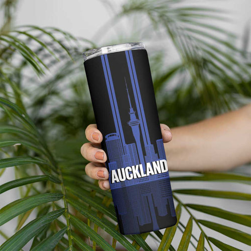 New Zealand Auckland Football Custom Skinny Tumbler Go City of Sails Est 2025