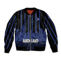New Zealand Auckland Football Custom Sleeve Zip Bomber Jacket Go City of Sails Est 2025